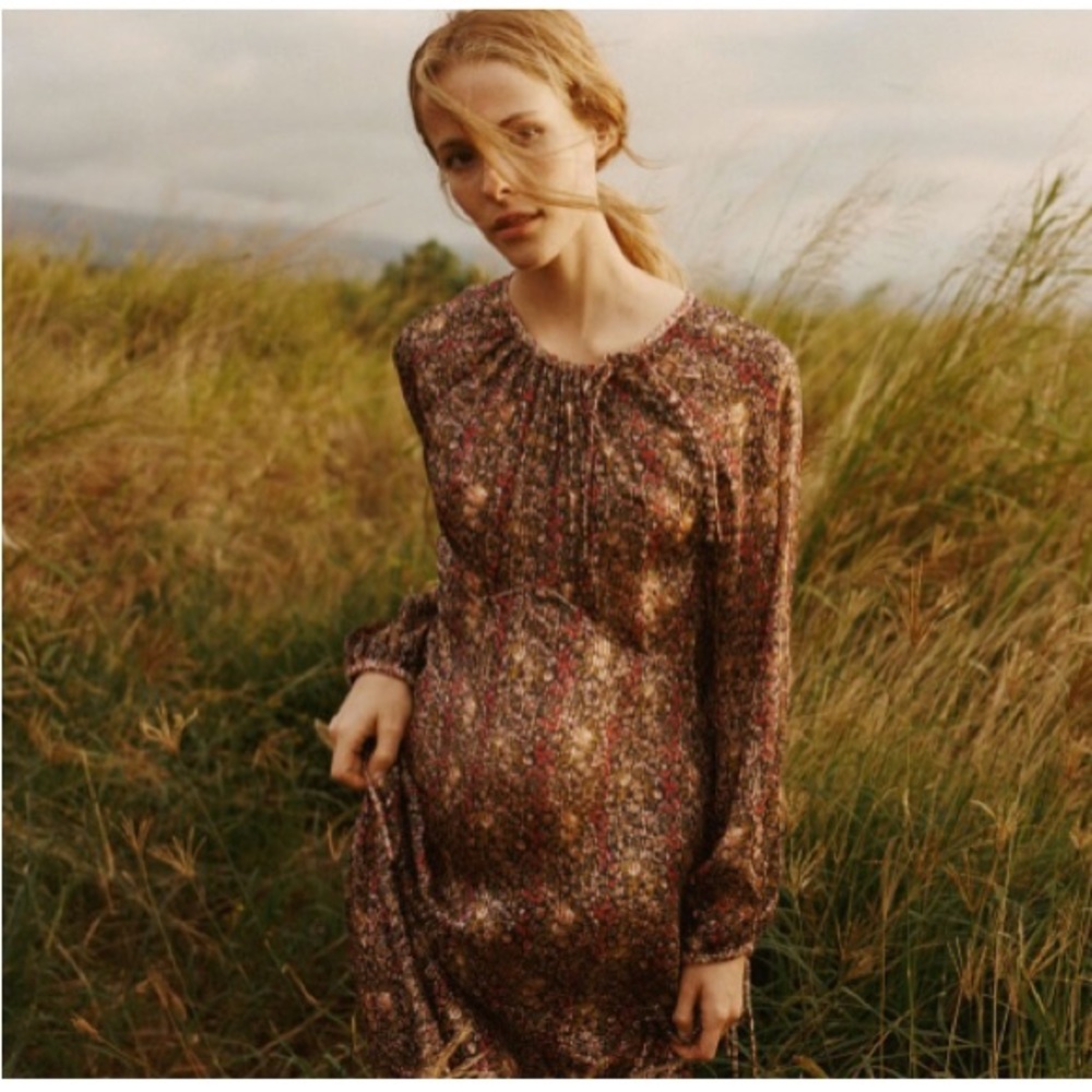 Doen  Bellflower Silk Dress: Like New